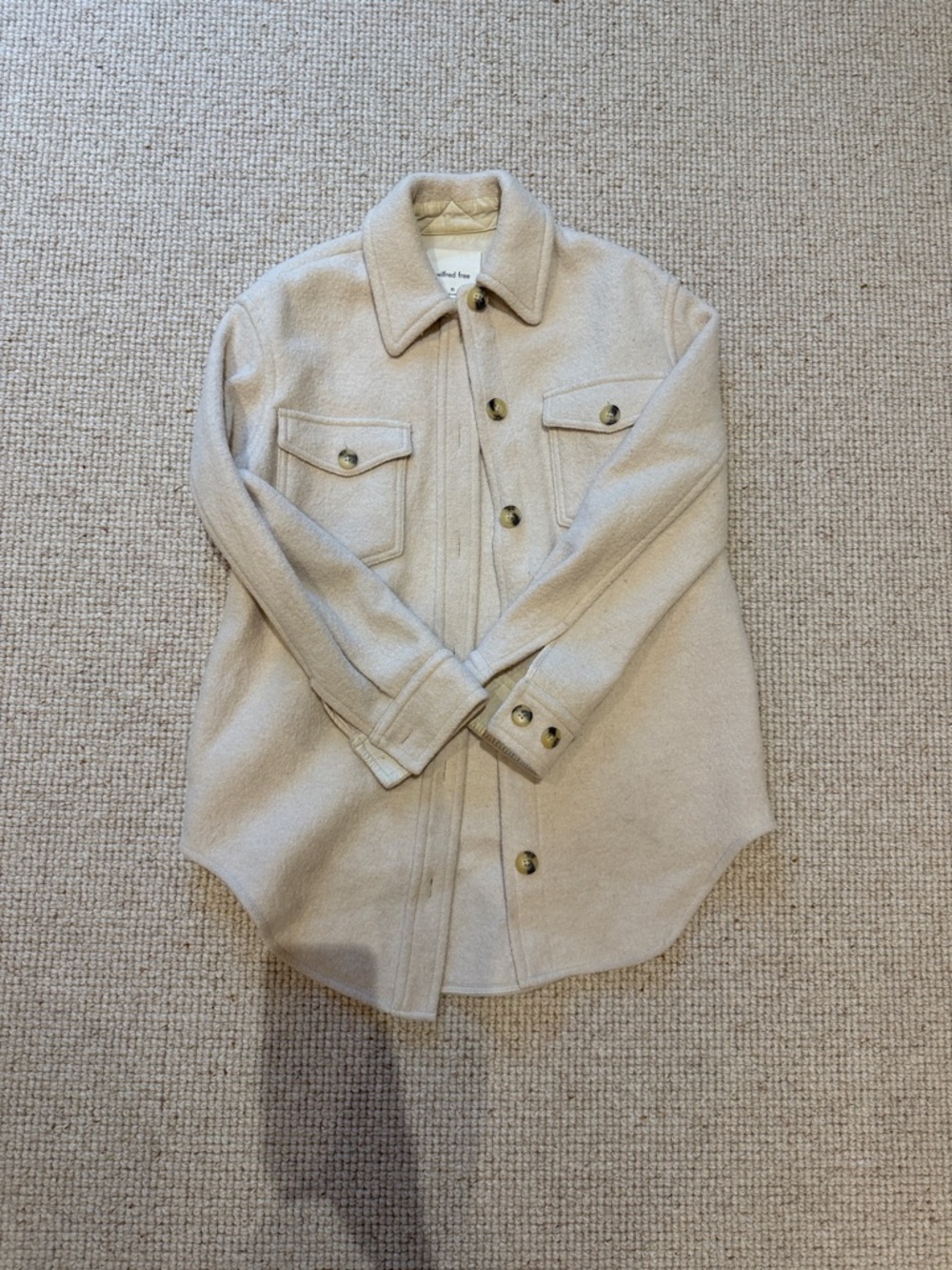 Aritizia Wilfred Cream Button-Up Shacket